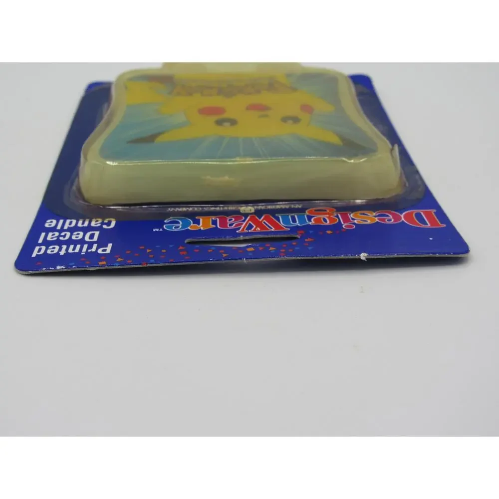NEW Sealed DesignWare Candle Pikachu Pokemon 1999 3 Inches Printed Decal Vintage